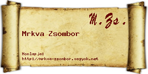 Mrkva Zsombor névjegykártya